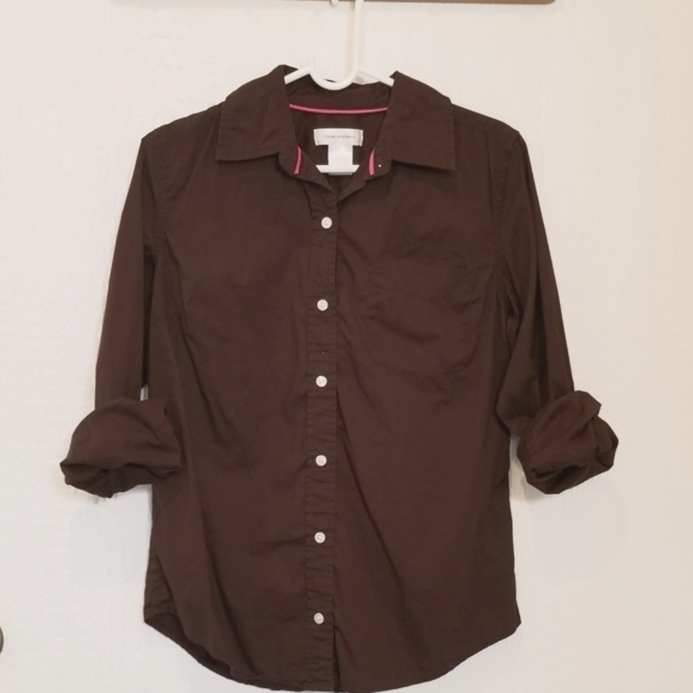 Isacc M. Brown button down shirt